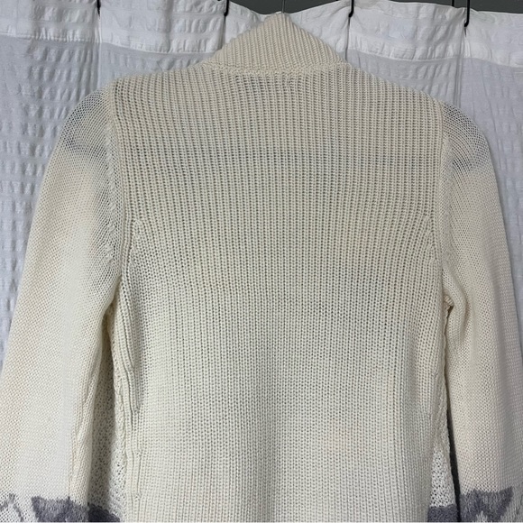 Vince Textured Graphic Wool and Alpaca Cardigan Sweater Iroy/Gray Women’s XS - Picture 11 of 13
